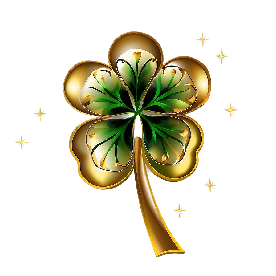 Golden Shamrock Decoration Png 05242024