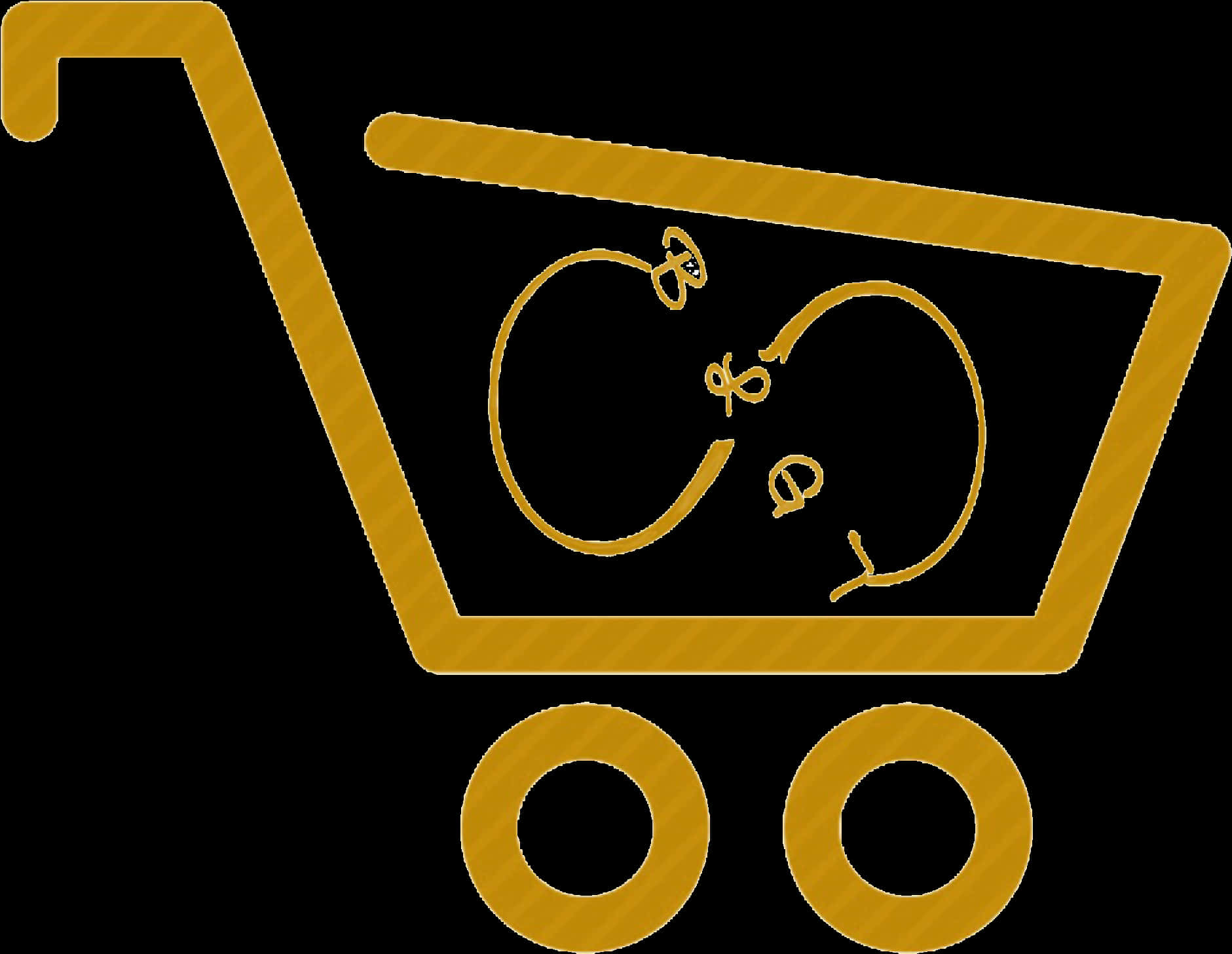 Golden Shopping Cart Outline
