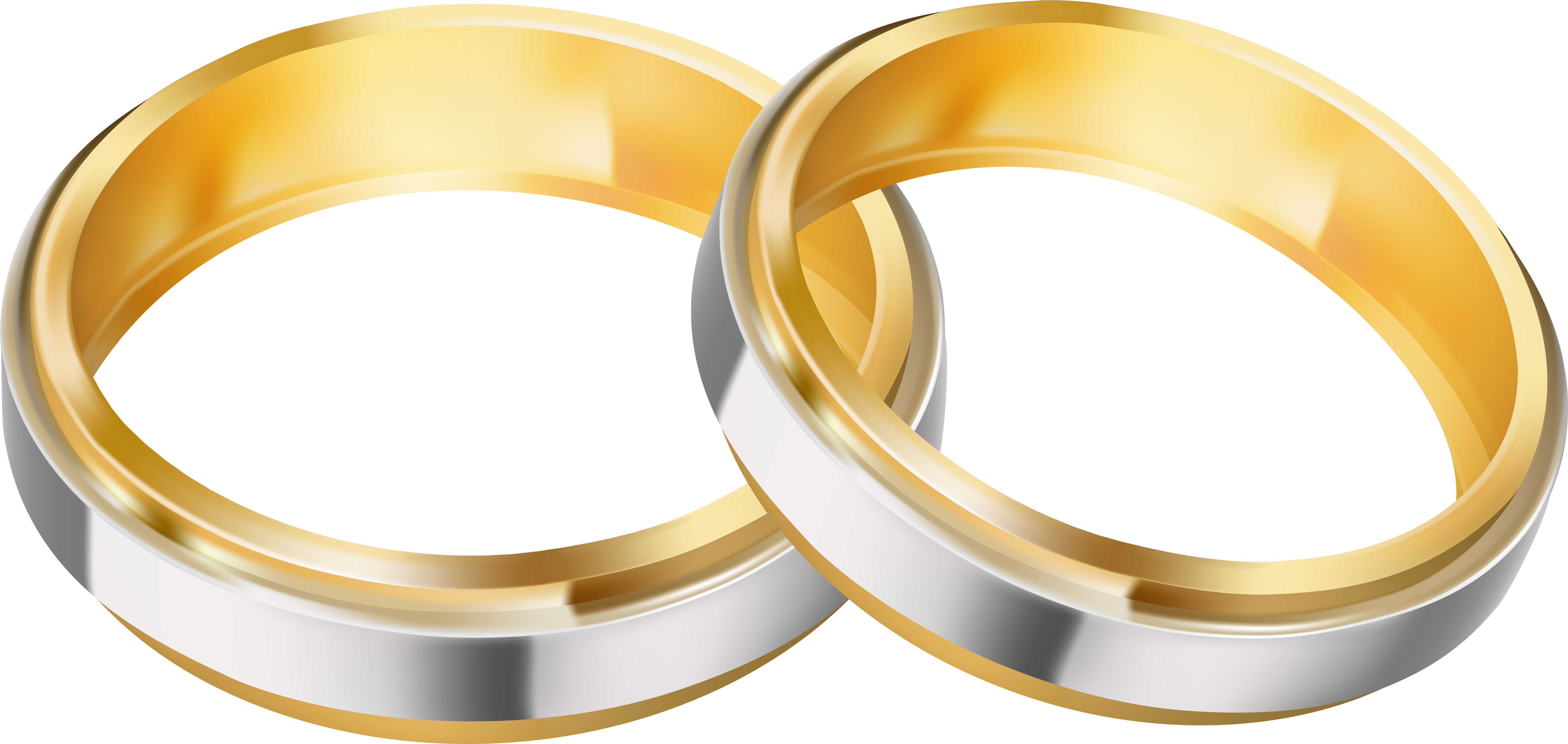 Golden Silver Wedding Rings Clipart