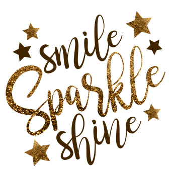 Golden Smile Sparkle Shine Graphic