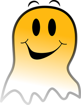 Golden Smiley Ghost Graphic