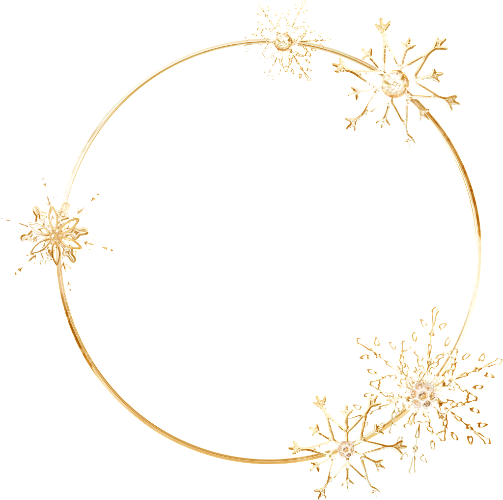 Golden Snowflake Circle Border