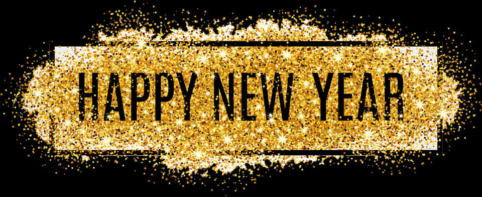 Golden Sparkle Happy New Year Banner