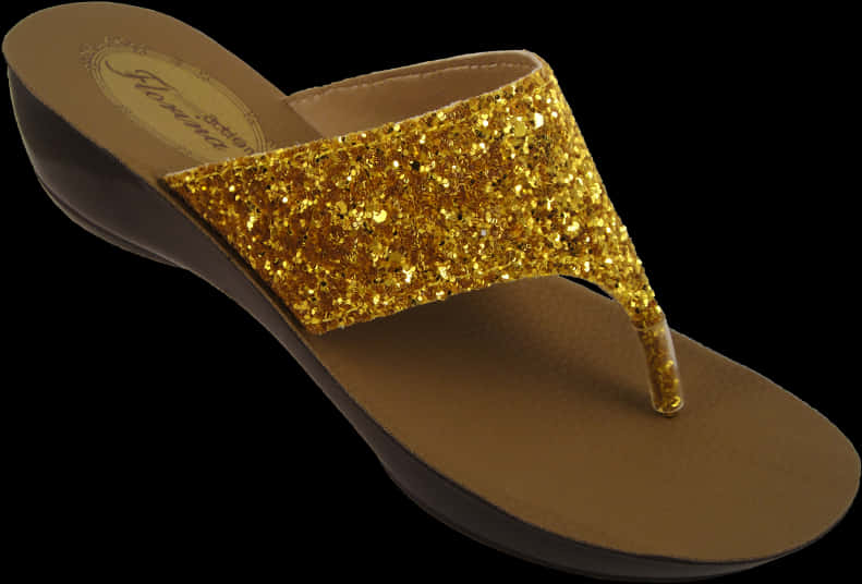 Golden Sparkle Ladies Chappal