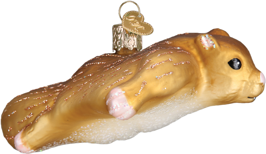 Golden Squirrel Christmas Ornament