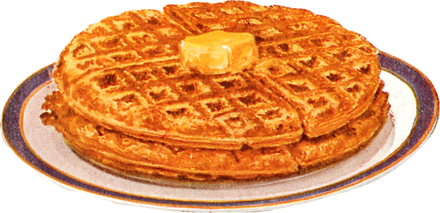 Golden Stacked Waffleswith Butter