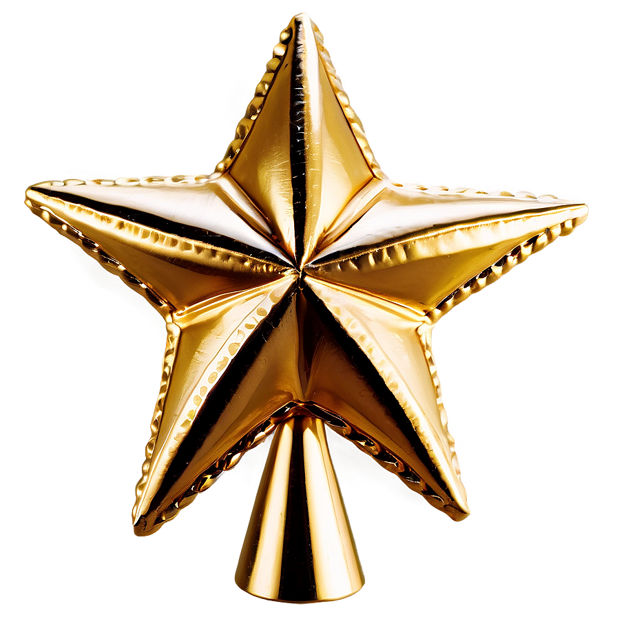 Golden Star Christmas Tree Topper Png 49