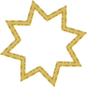Golden Star Outline Black Background