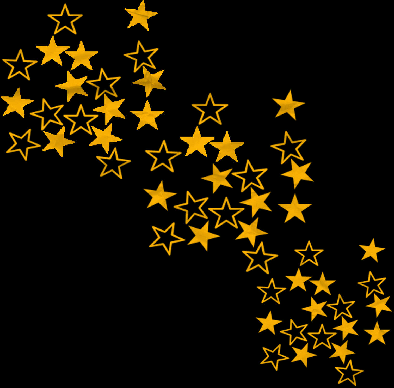 Golden Star Patternon Black Background