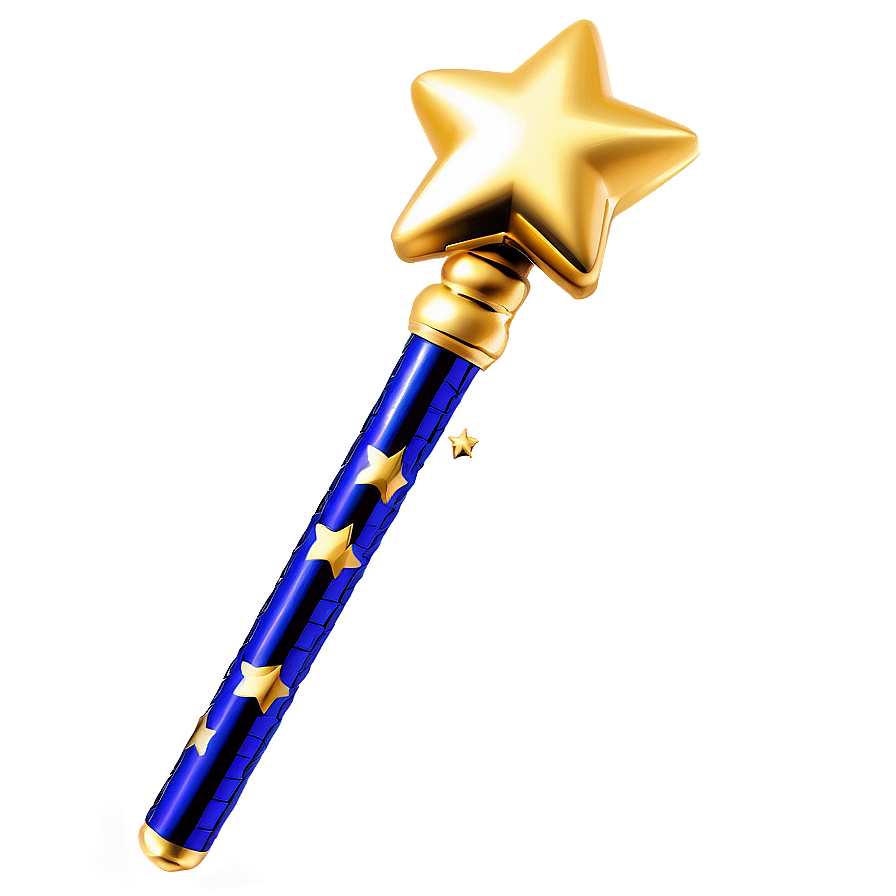 Golden Star Wand Png 06132024