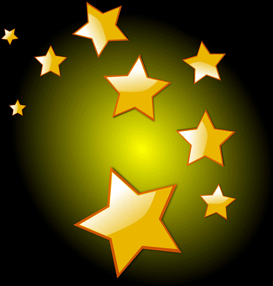 Golden Stars Glowing Background