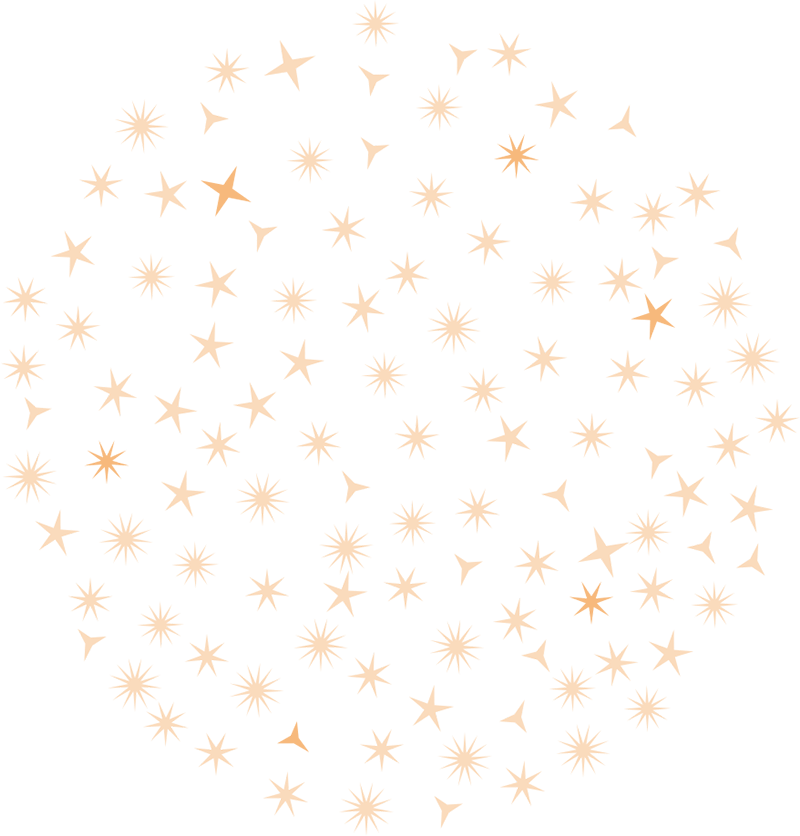 Golden Stars Patternon Blue Background