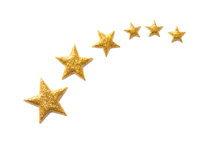 Golden Stars Scatteredon Grey Background