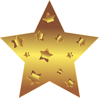 Golden Starwith Smaller Stars