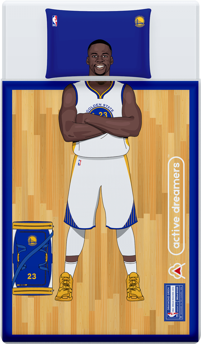 Golden State Basketball Player Illustration