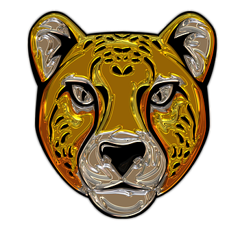 Golden Tiger Head Artwork