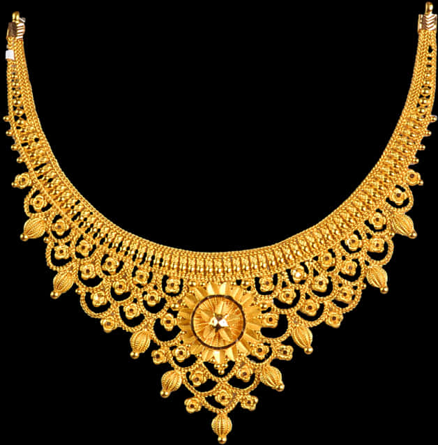 Golden Traditional Necklace Design