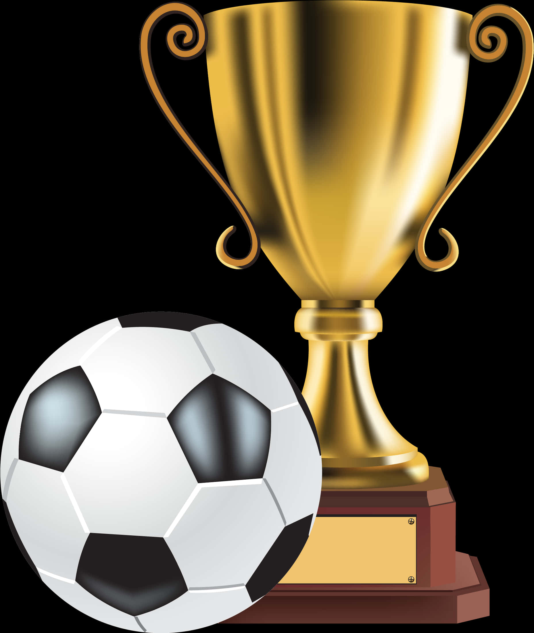 Golden Trophyand Soccer Ball