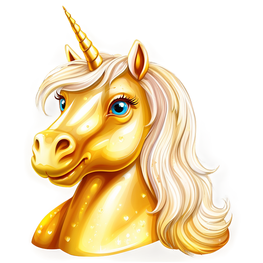 Golden Unicorn Clipart Png Xgs87