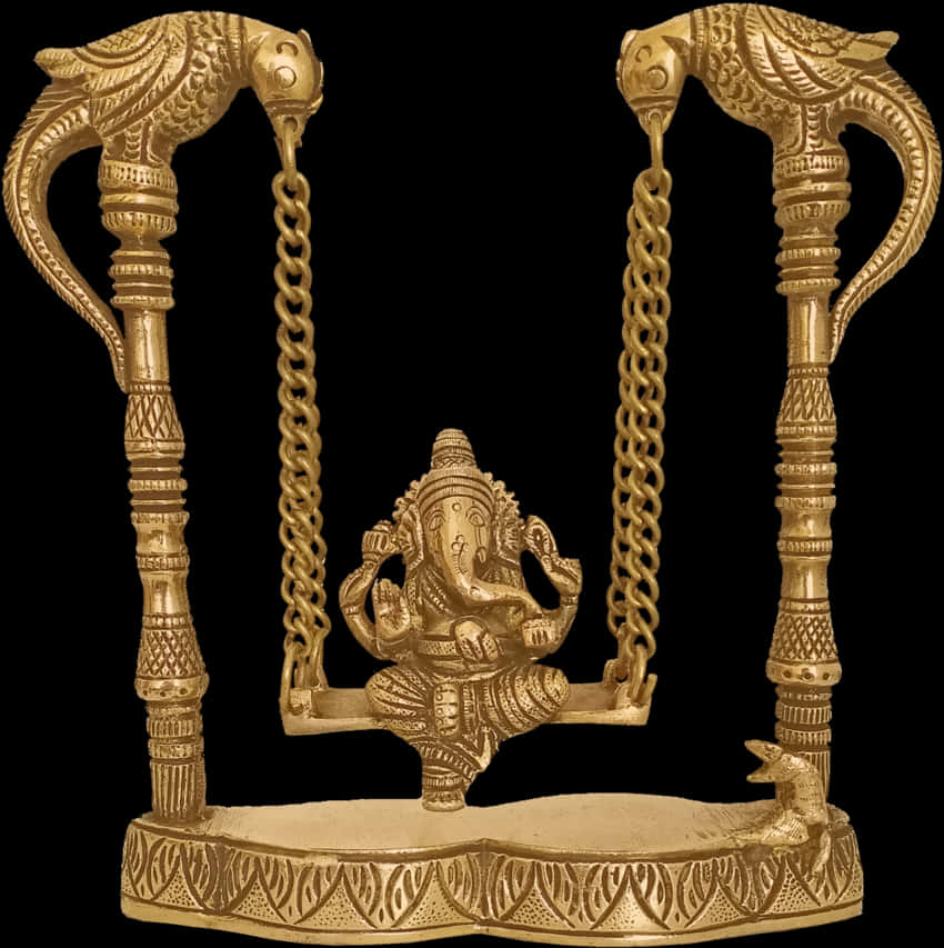 Golden Vinayagar Swing Statue