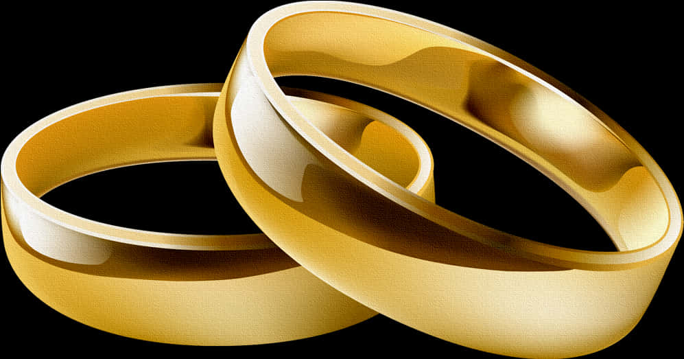 Golden Wedding Bands Interlocked