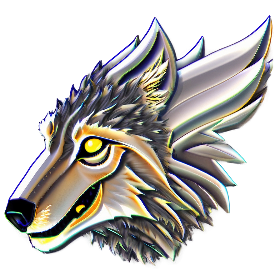 Golden Wolf Head Decoration Png Tpi47