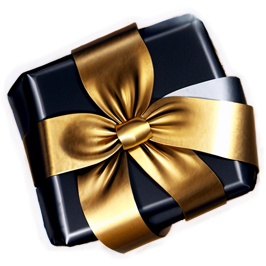 Golden Wrapped Gift Png 05242024