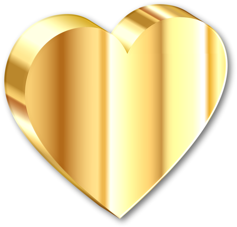 Golden3 D Heart Icon