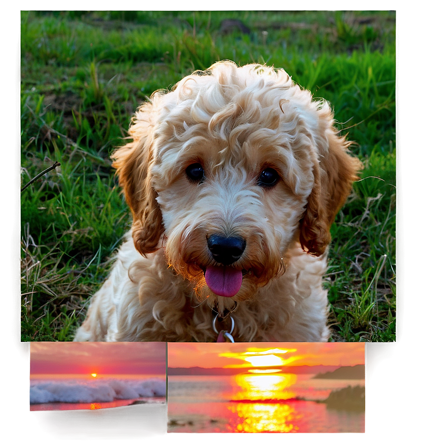 Goldendoodle At Sunset Png 06262024