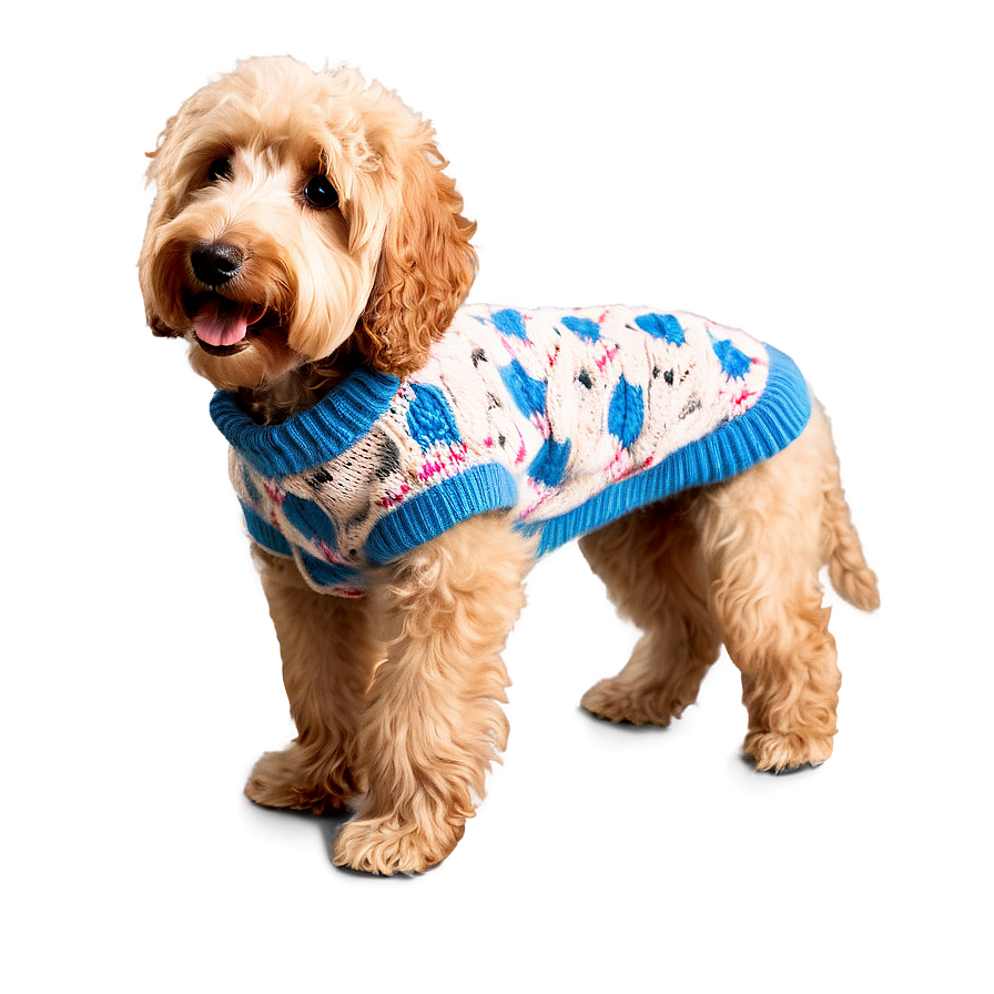 Goldendoodle In Sweater Png 39