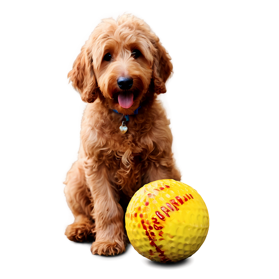 Goldendoodle With Ball Png Dct