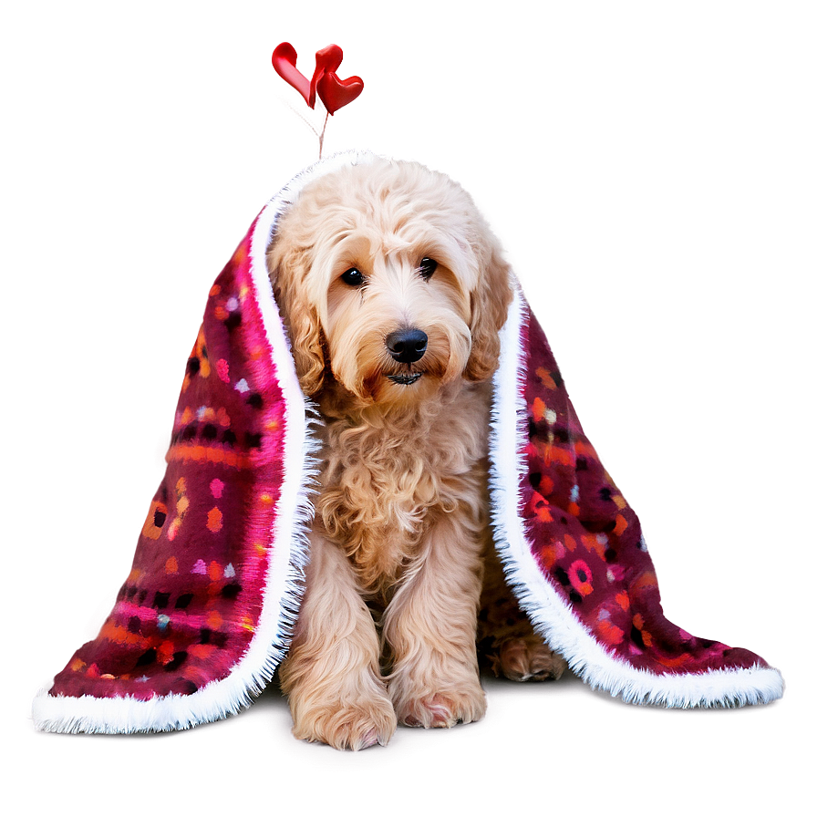 Goldendoodle With Blanket Png 78