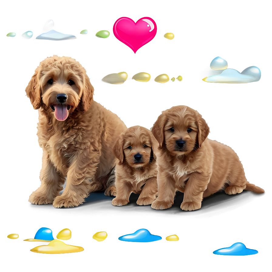 Goldendoodle With Puppies Png 06262024