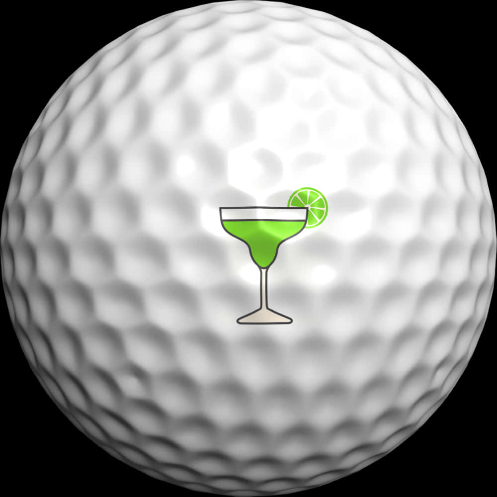 Golf Ball With Cocktail Graphic