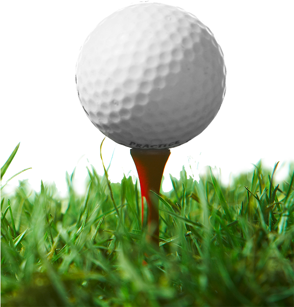 Golf Ballon Tee Grass Background