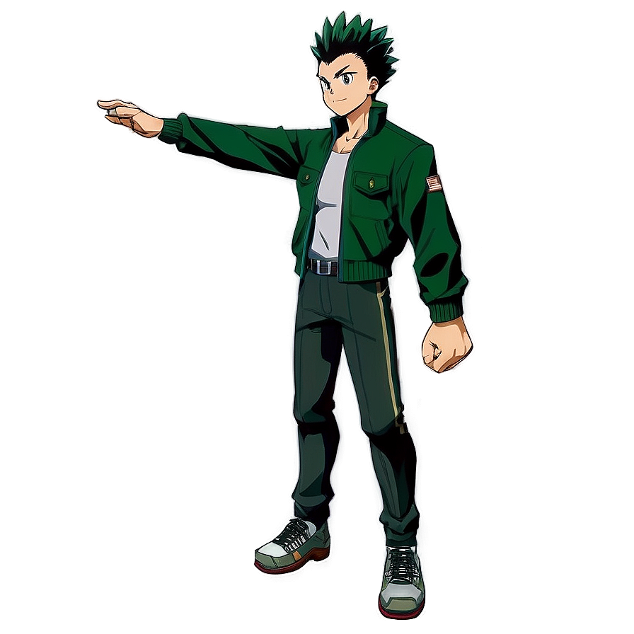 Gon Freecss Green Jacket Outfit Png Iel88