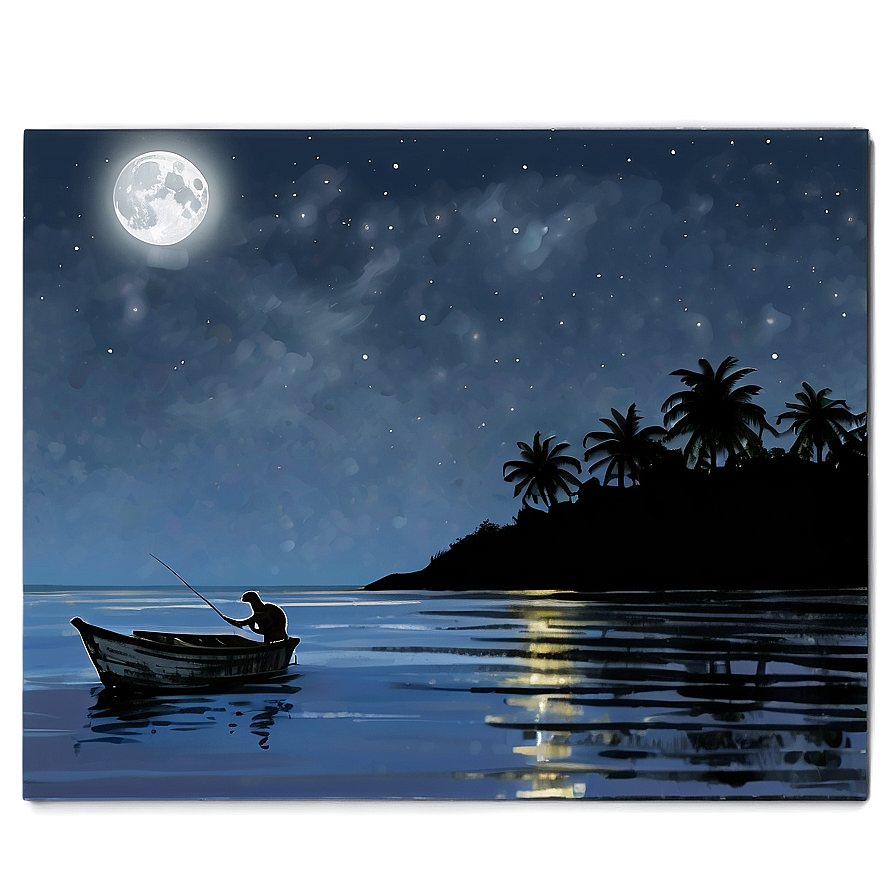 Gone Fishing Under Moonlight Png Lvy49