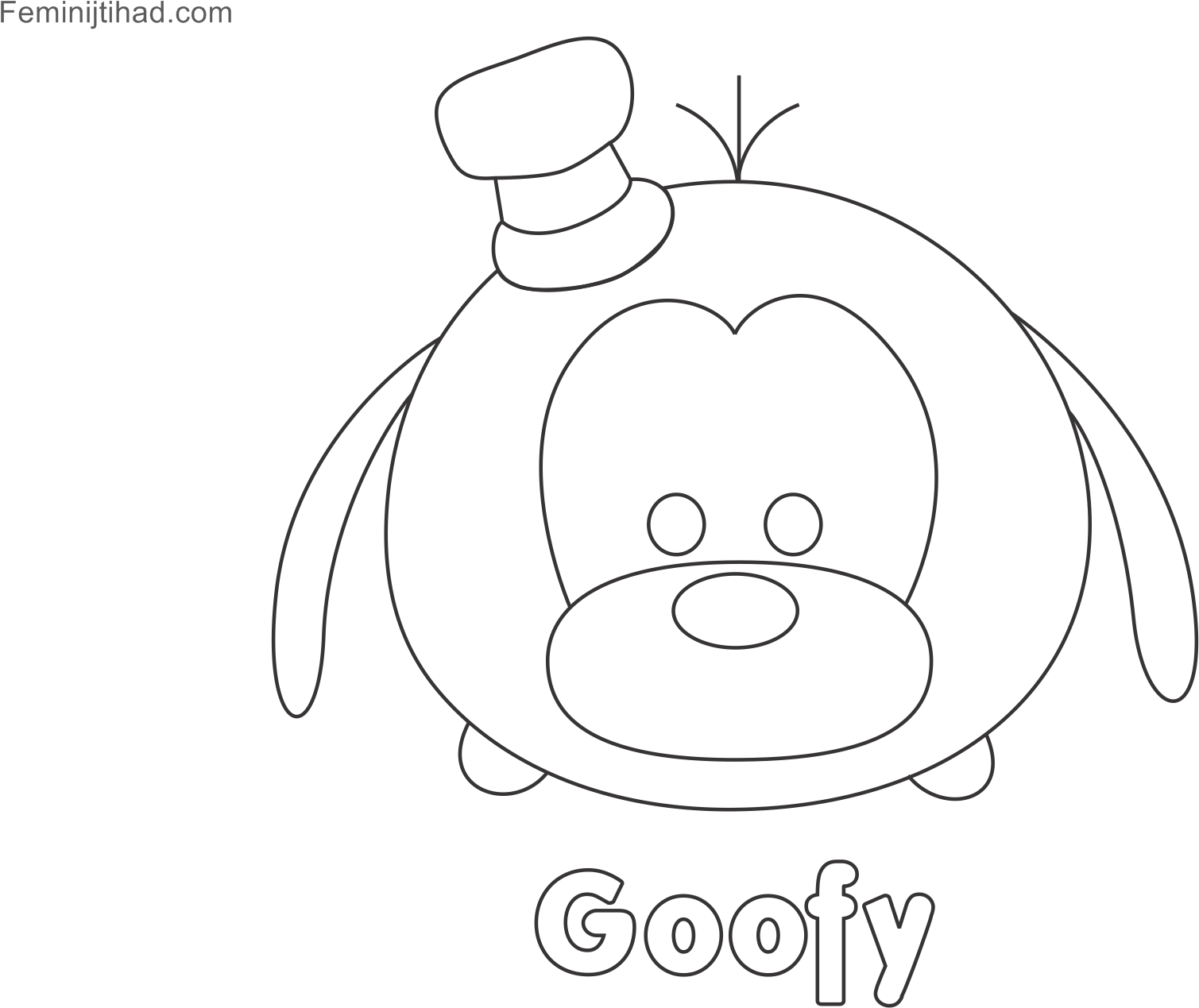 Goofy Tsum Tsum Coloring Page