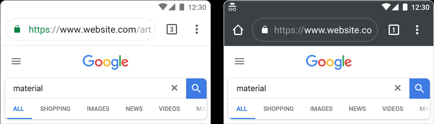 Google Search Lightand Dark Modes