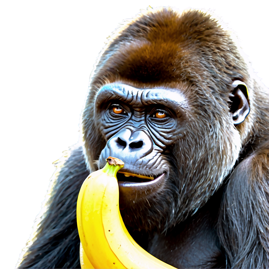 Gorilla Eating Banana Png Obe73