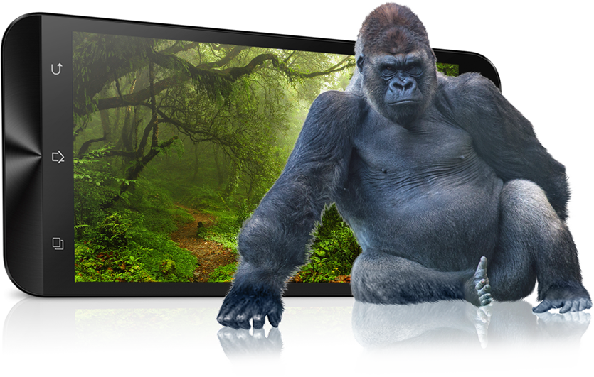Gorilla Emerging From Smartphone Screen