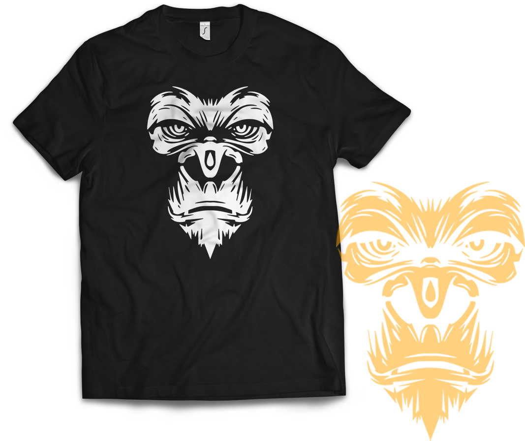 Gorilla Face T Shirt Design