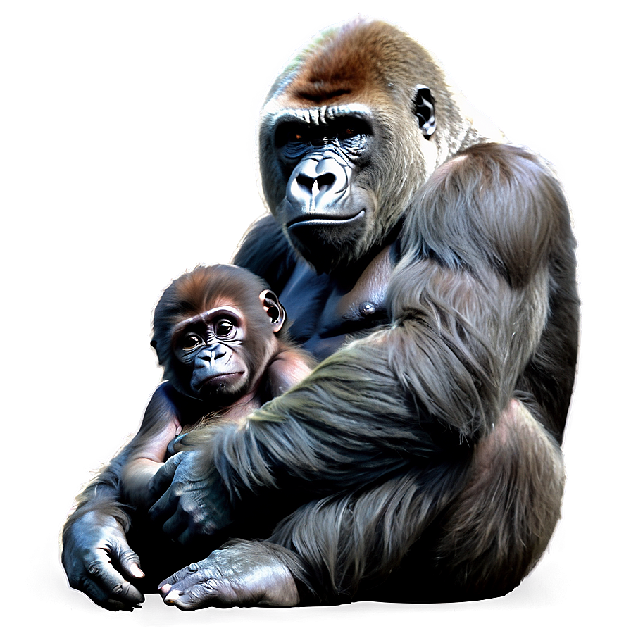 Gorilla Family Illustration Png 05212024