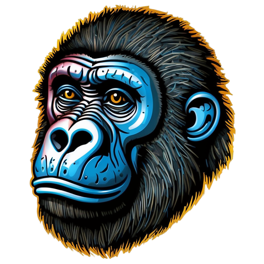 Gorilla Head Tribal Art Png Ctj
