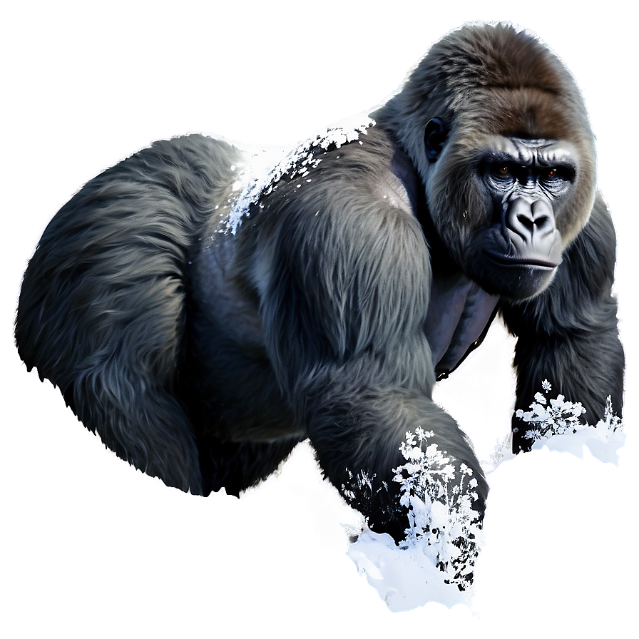 Gorilla In Snow Scene Png 12