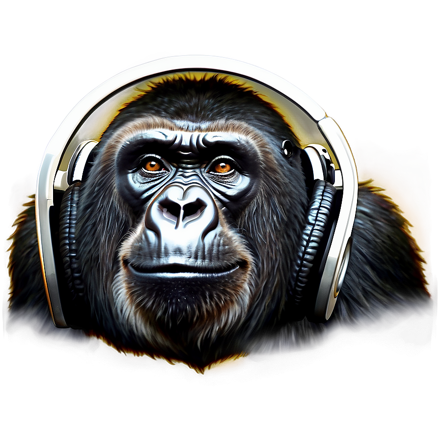 Gorilla With Headphones Png 05212024