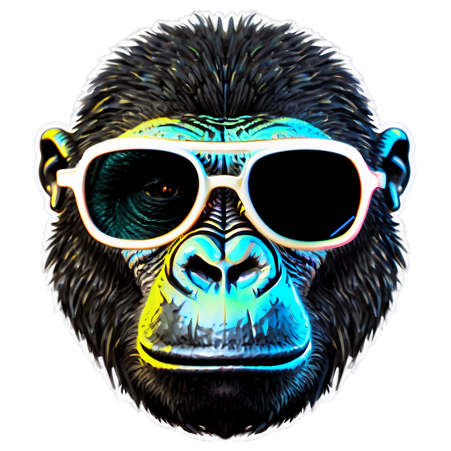 Gorilla With Trendy Glasses Png 59