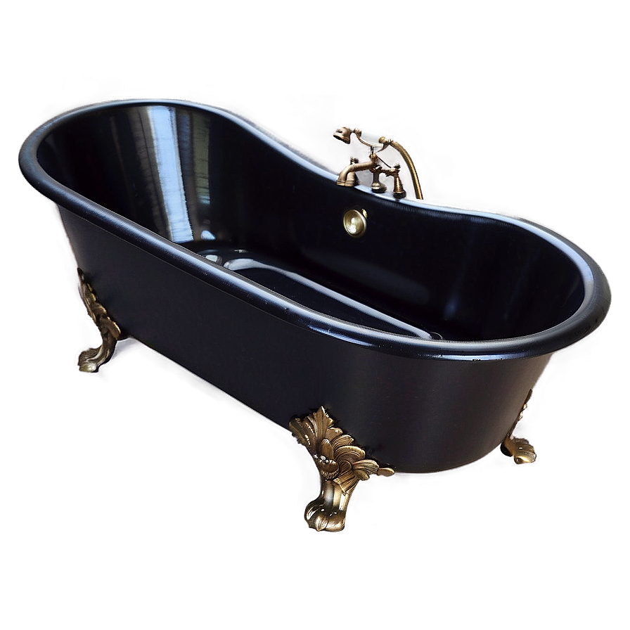 Gothic Black Cast Iron Tub Png 86