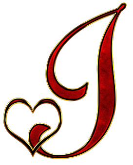 Gothic Letter Gwith Heart