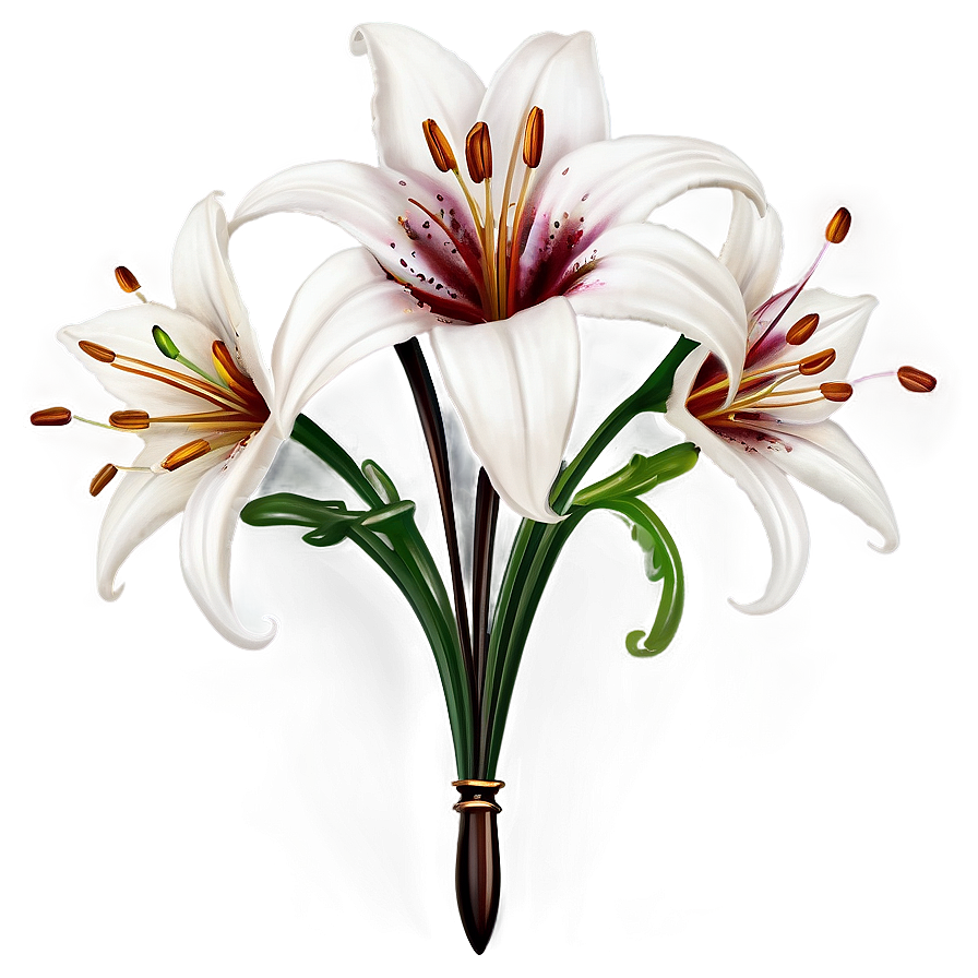 Gothic Lilies Design Png Lhm26